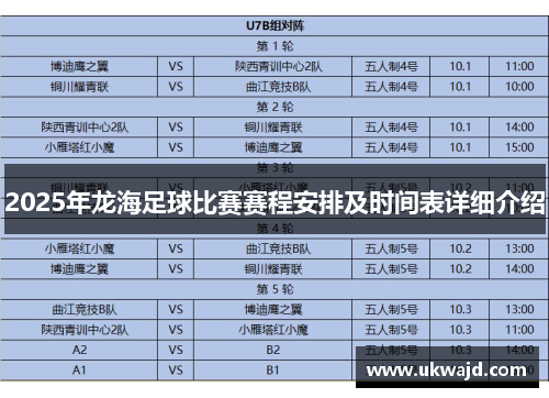 2025年龙海足球比赛赛程安排及时间表详细介绍